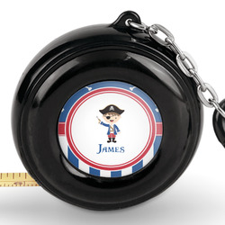 Blue Pirate Pocket Tape Measure - 6 Ft w/ Carabiner Clip (Personalized)