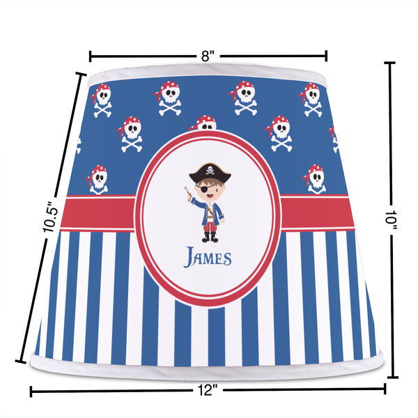 Blue Pirate Poly Film Empire Lampshade - Dimensions