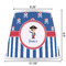 Blue Pirate Poly Film Empire Lampshade - Dimensions