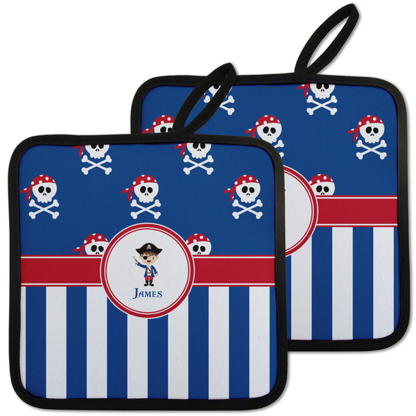 Blue Pirate Pot Holders - Set of 2 MAIN