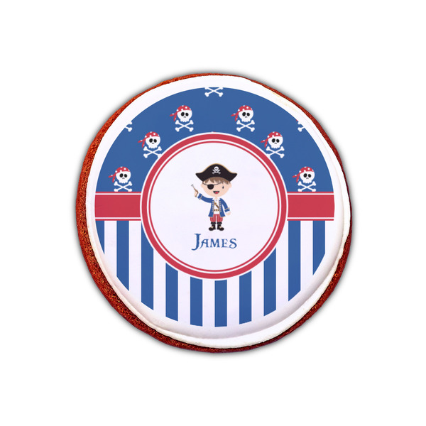 Blue Pirate Printed Icing Circle - XSmall - On Cookie