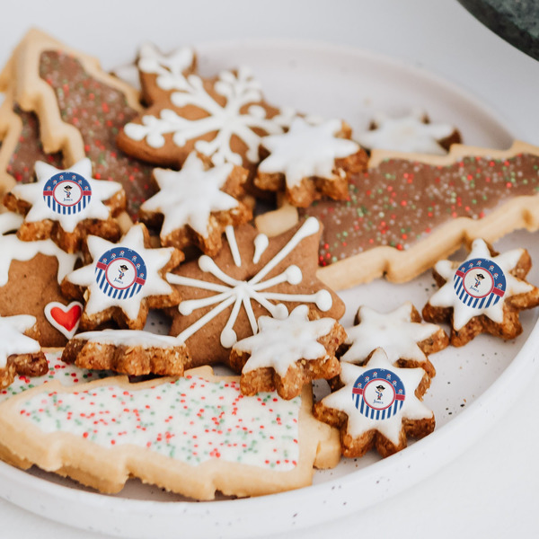 Blue Pirate Printed Icing Circle - XSmall - On XS Cookies