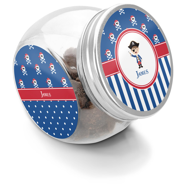 Custom Blue Pirate Puppy Treat Jar (Personalized)