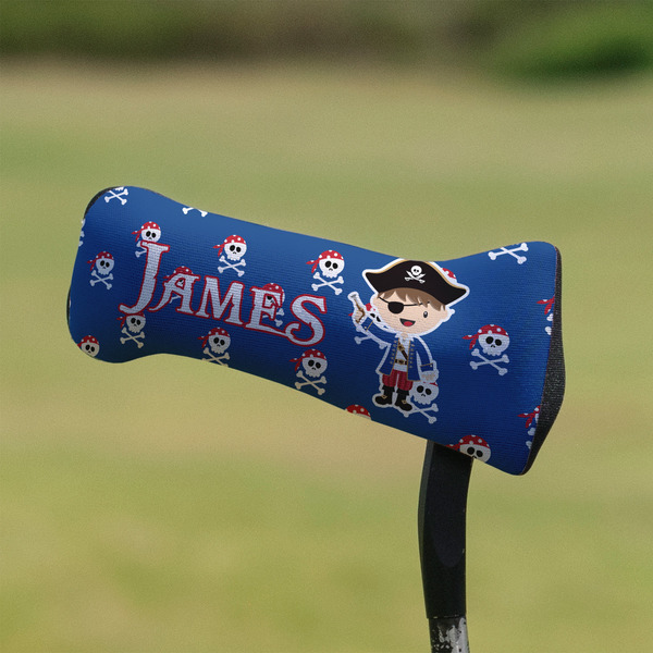 Blue Pirate Putter Cover - On Putter
