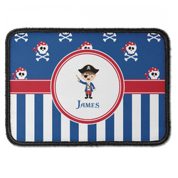 Blue Pirate Iron On Rectangle Patch w/ Name or Text