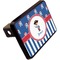 Blue Pirate Rectangular Car Hitch Cover w/ FRP Insert (Angle View)