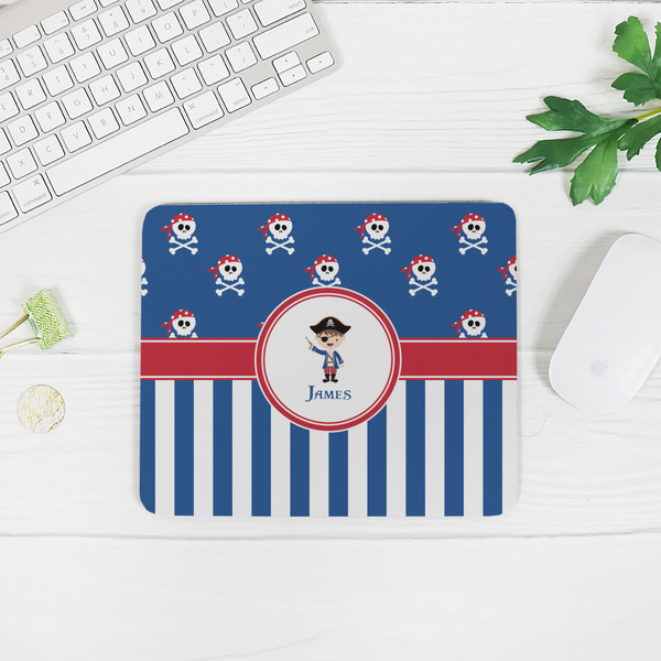 Blue Pirate Rectangular Mouse Pad - LIFESTYLE 2