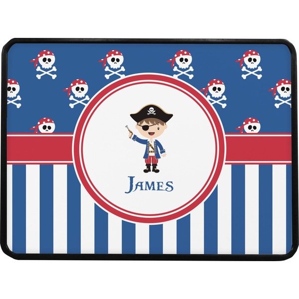 Blue Pirate Rectangular Trailer Hitch Cover (Personalized)