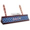 Blue Pirate Red Mahogany Nameplates with Business Card Holder - Angle