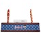 Blue Pirate Red Mahogany Nameplates with Business Card Holder - Straight