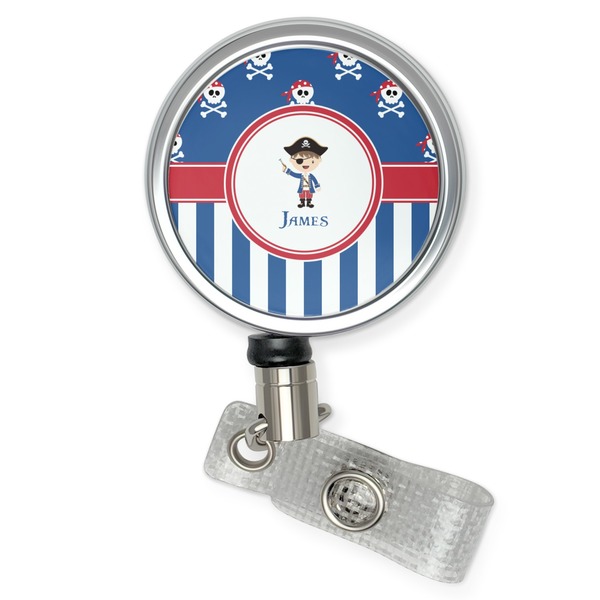 Custom Blue Pirate Retractable Badge Reel (Personalized)