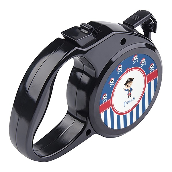 Blue Pirate Retractable Dog Leash - Angle