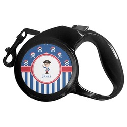 Blue Pirate Retractable Dog Leash (Personalized)