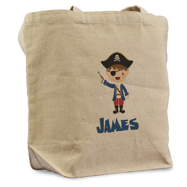 Custom Blue Pirate Reusable Cotton Grocery Bag (Personalized)