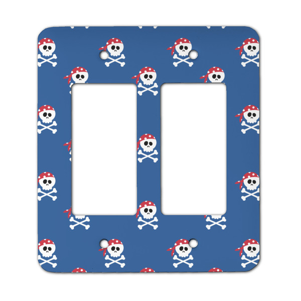 Custom Blue Pirate Rocker Style Light Switch Cover - Two Switch