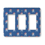 Blue Pirate Rocker Style Light Switch Cover - Three Switch