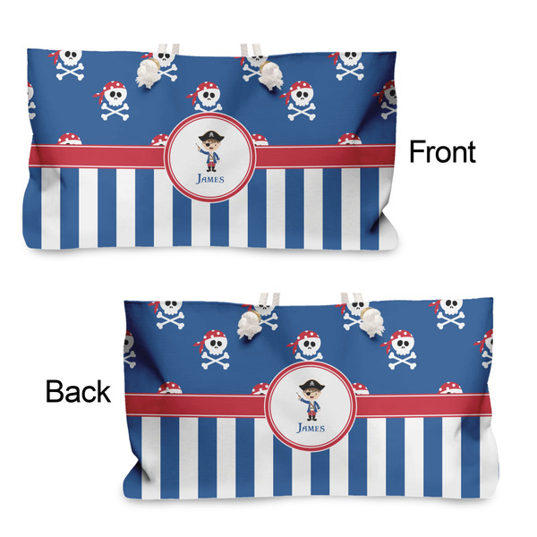 Blue Pirate Large Rope Tote - From & Back View