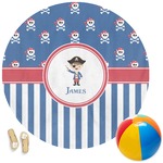 Blue Pirate Round Beach Towel (Personalized)