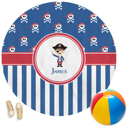 Blue Pirate Round Beach Towel (Personalized)