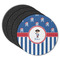 Blue Pirate Round Rubber Backed Coasters - Set of 4 (Personalized)