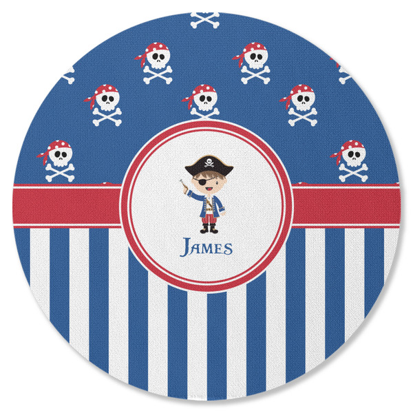 Blue Pirate Round Coaster Rubber Back - Single