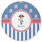 Blue Pirate Round Rubber Backed Coaster (Personalized)