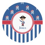 Blue Pirate Round Decal - Large (Personalized)