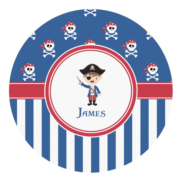 Custom Blue Pirate Round Decal - Large (Personalized)