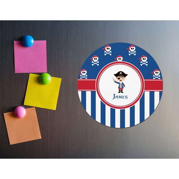 Blue Pirate Round Fridge Magnet - LIFESTYLE