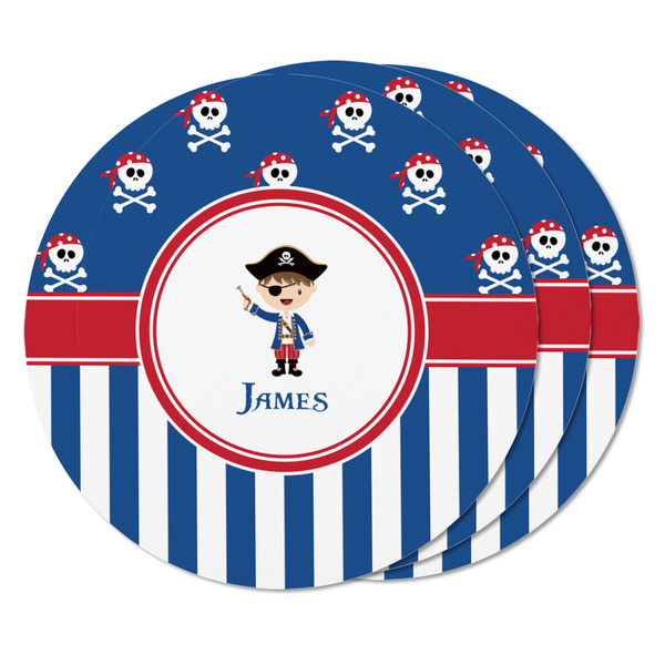 Blue Pirate Round Fridge Magnet - THREE