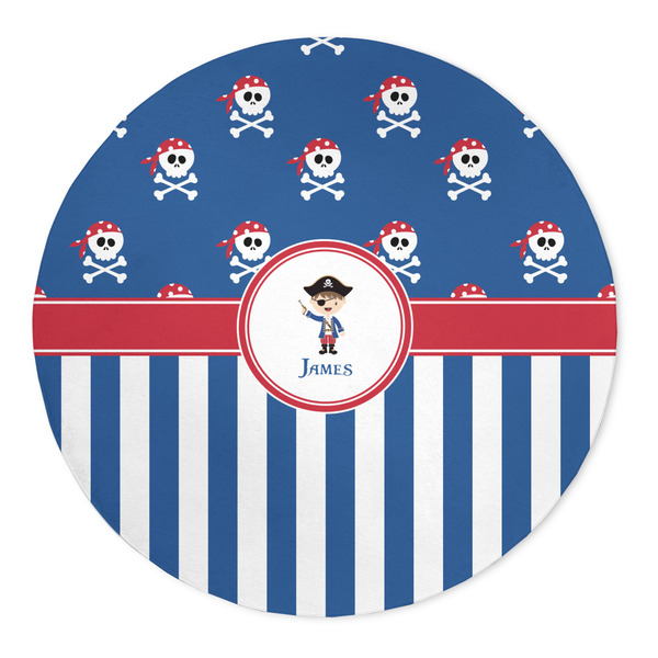 Custom Blue Pirate 5' Round Indoor Area Rug (Personalized)