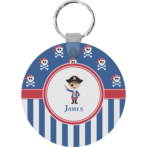 Blue Pirate Round Keychain (Personalized)