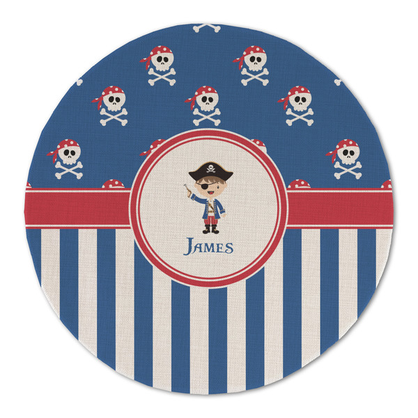 Blue Pirate Round Linen Placemats - FRONT (Double Sided)