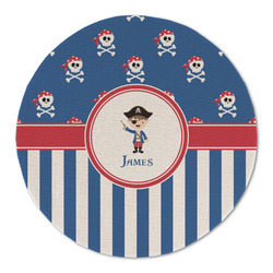 Blue Pirate Round Linen Placemat - Single Sided (Personalized)