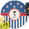 Blue Pirate Round Linen Placemats - Front (w flowers)