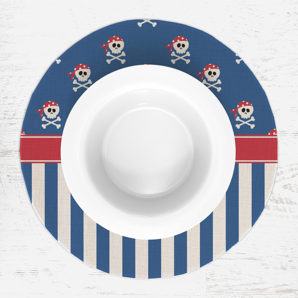 Blue Pirate Round Linen Placemats - LIFESTYLE (single)