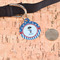 Blue Pirate Round Pet ID Tag - Large - In Context