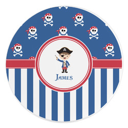 Blue Pirate Round Stone Trivet (Personalized)