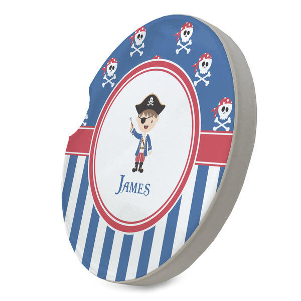 Blue Pirate Sandstone Car Coaster - STANDING ANGLE