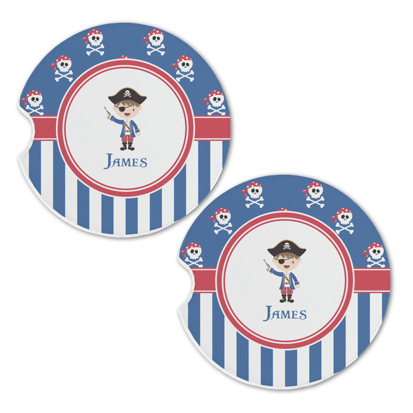 Blue Pirate Sandstone Car Coasters - Set of 2