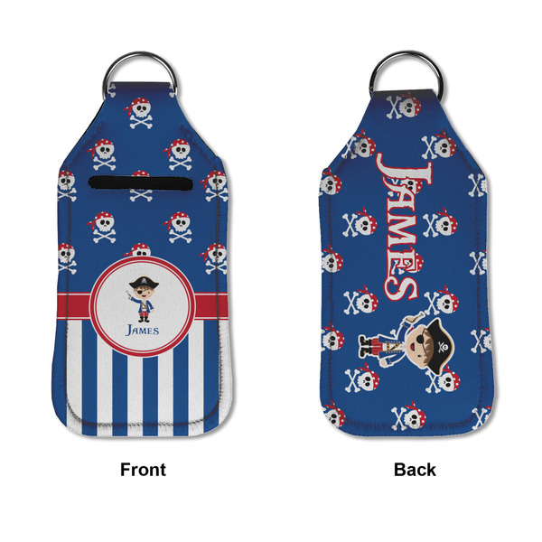 Blue Pirate Sanitizer Holder Keychain - Large APPROVAL (Flat)