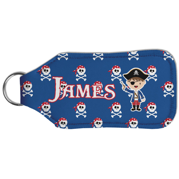 Blue Pirate Sanitizer Holder Keychain - Large (Back)