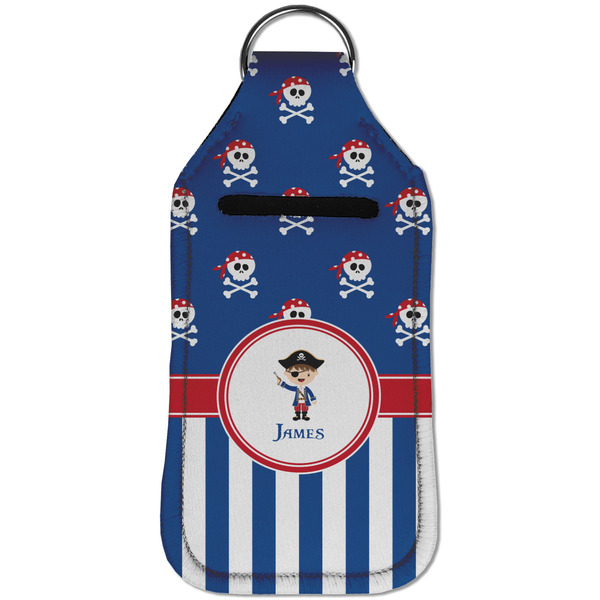 Blue Pirate Sanitizer Holder Keychain - Large (Front)