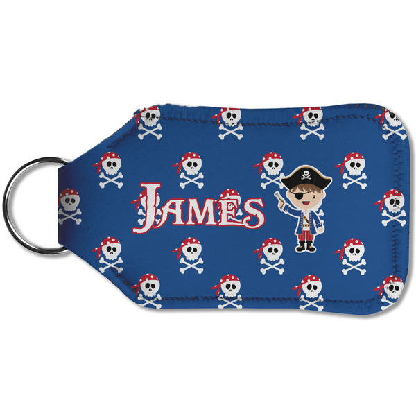 Blue Pirate Sanitizer Holder Keychain - Small (Back)
