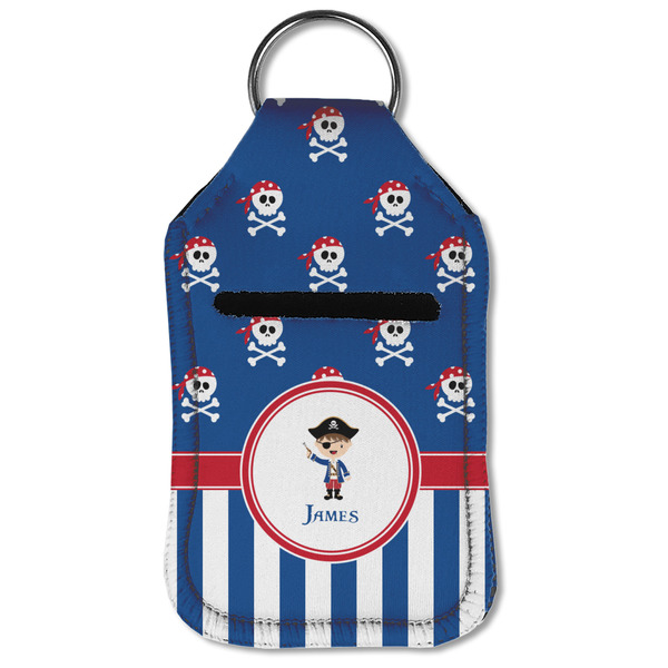 Blue Pirate Sanitizer Holder Keychain - Small (Front Flat)