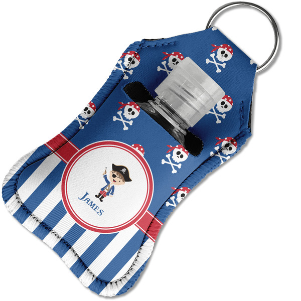 Blue Pirate Sanitizer Holder Keychain - Small in Case