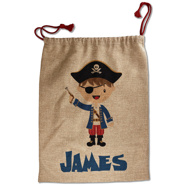 Blue Pirate Santa Bag - Front