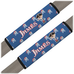 Blue Pirate Seat Belt Covers (Set of 2) (Personalized)