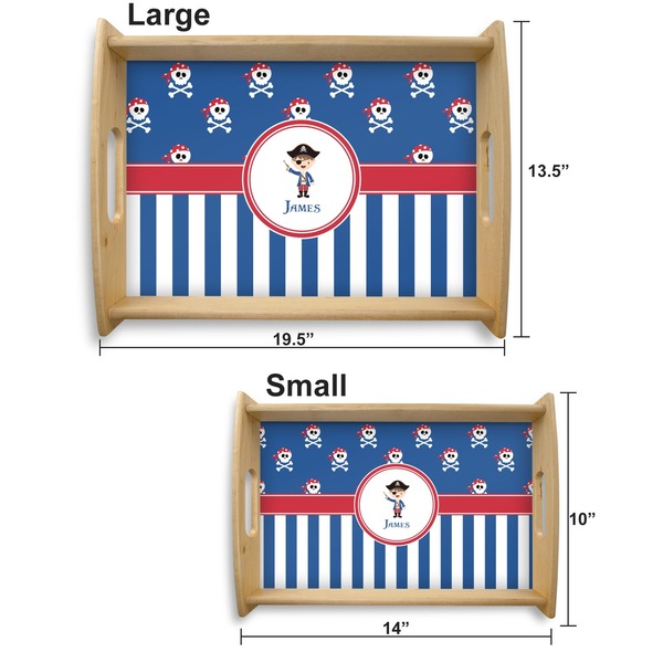 Blue Pirate Serving Tray Wood Sizes