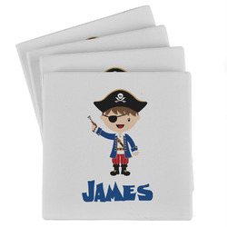 Blue Pirate Absorbent Stone Coasters - Set of 4 (Personalized)